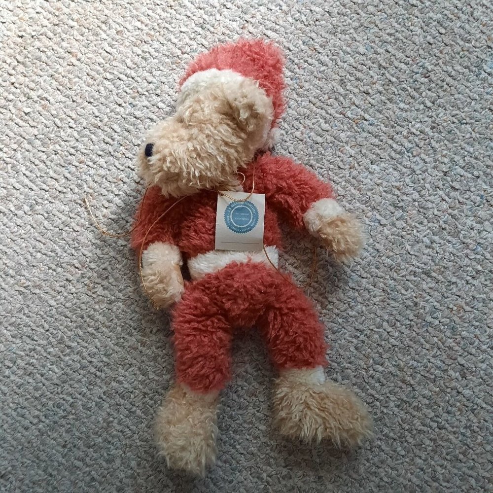 VTG J. B. Bean series BOYDS  Plush CHRISTMAS Jointed BEAR Santa suit 18" long